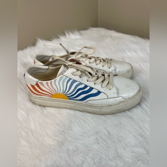 Soludos Ibiza Stay Cool Embroidered Sunrise Rainbow Sneakers 9 - Picture 7 of 13